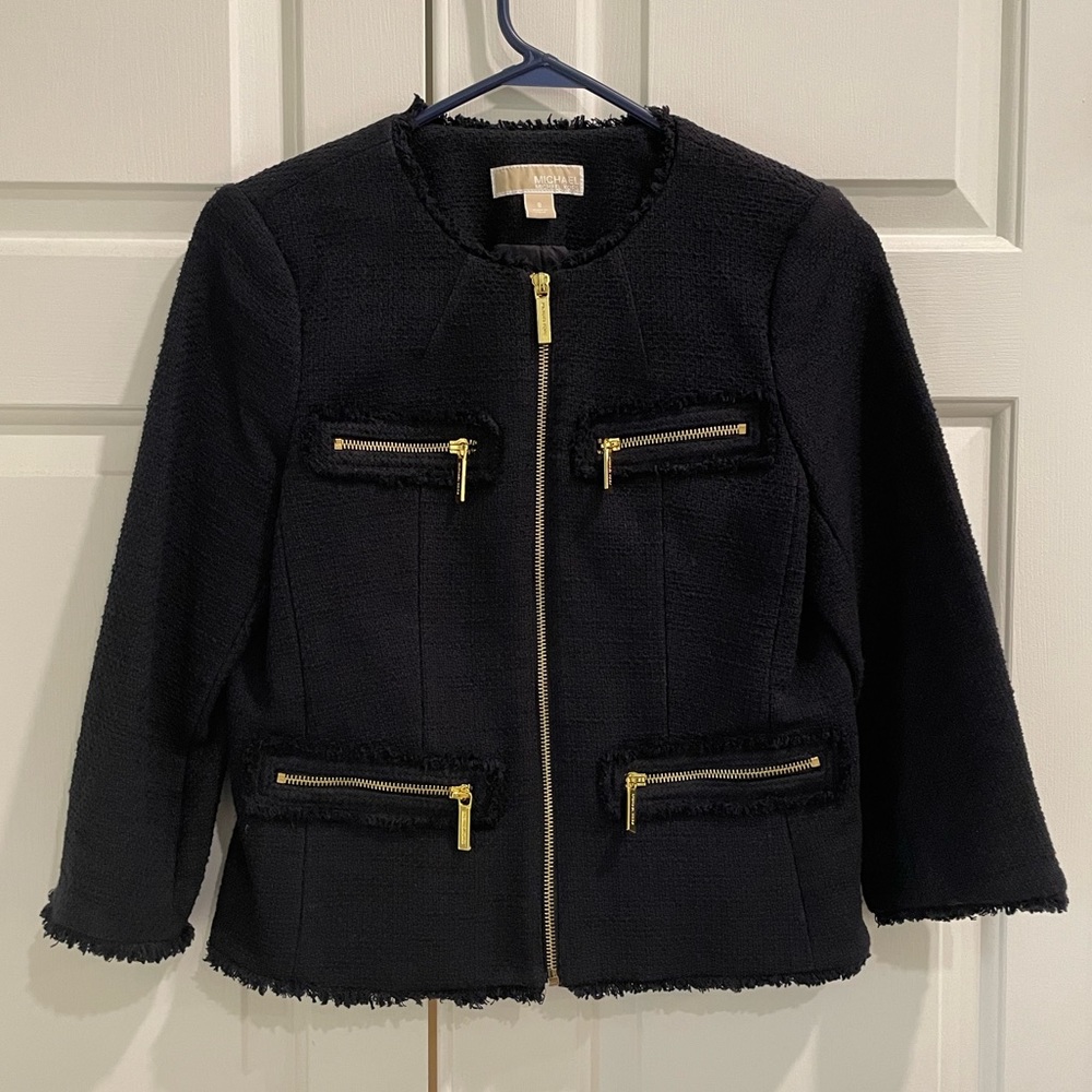 Michael Kors Navy Tweed Blazer